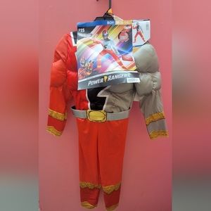 NWT Boys Size M Power Rangers Dino Fury Red Ranger Halloween Costume.